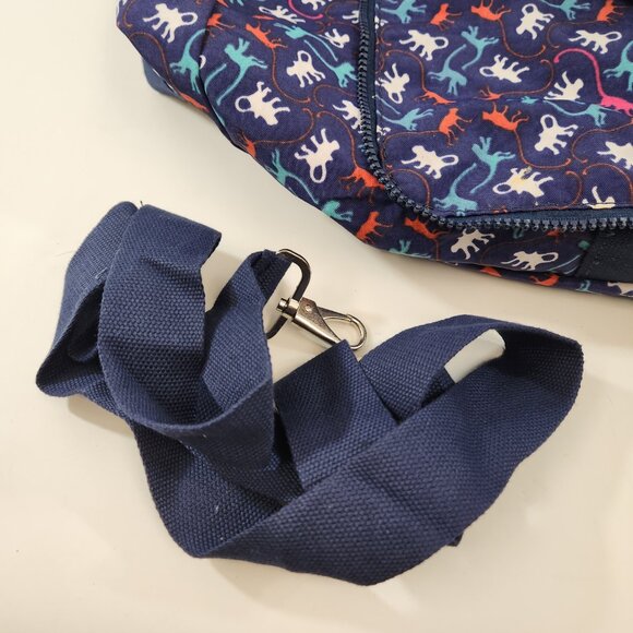 Kipling Monkey Pattern Duffel Bag Blue Large - Picture 2 of 10